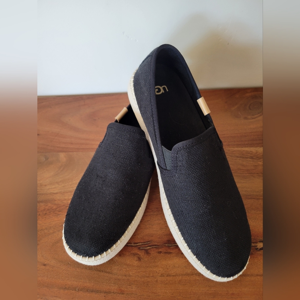 UGG Black Loafers Slip-Ons with Elastic Panels